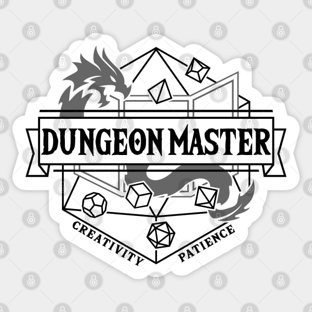 Dungeon Master (Black) Sticker by Moon Phoenix Crafts & Designs